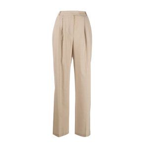 12 STOREEZ Beige Wide Leg Pants